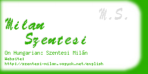 milan szentesi business card